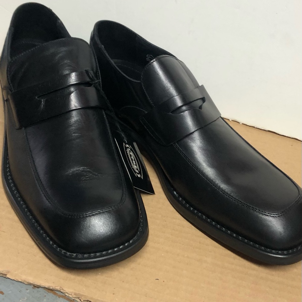 Black Leather Men's Loafers